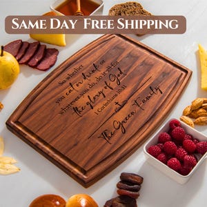 Bible Verse Personalized Cutting Board, Christian Gifts, Religious Gifts, Unique Housewarming Gift, Catholic Wedding Gifts for the Couple