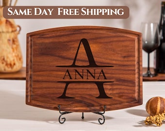 Tabla de cortar de madera personalizada, regalo de inauguración de la casa, regalo de boda, monograma personalizado, regalo de aniversario, charcutería, regalo único para despedida de soltera