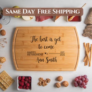 Happy Retirement Gift, Custom Cutting Board, Housewarming Gift, Corporate Gifts, Personalized Charcuterie Boards, Unique Retirement Gift