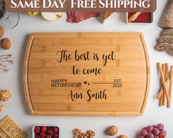 Happy Retirement Gift, Custom Cutting Board, Housewarming Gift, Corporate Gifts, Personalized Charcuterie Boards, Unique Retirement Gift