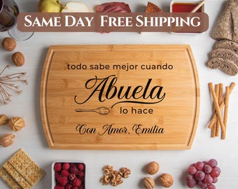 Abuela Gift, Personalized Cutting Board, Abuelita Gift, Mothers Day Gift, New Grandma Gift, Mom Gift, First Mothers Day, Housewarming Gift
