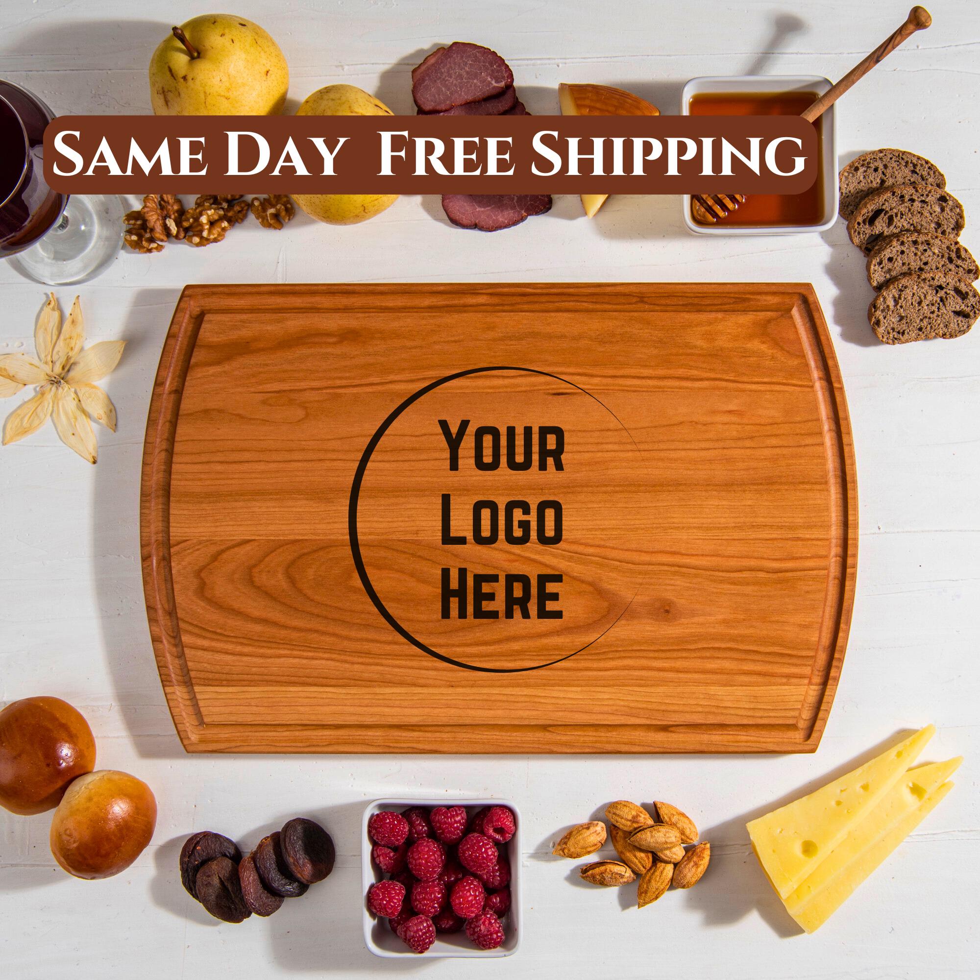 Business Logo Engraved Cutting Board, Corporate Gift for Employees Clients, Custom Company Gift, Personalized Board, Unique Graduation Gift