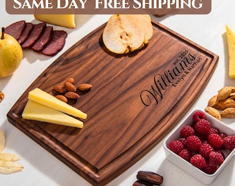 Tabla de cortar personalizada, tabla de charcutería personalizada, regalo de boda, regalo de inauguración de la casa, regalo de despedida de soltera, regalo de aniversario, regalo para pareja