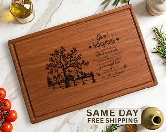 Regalo de despedida para el vecino, tabla de cortar personalizada, regalo para decir "Te echaremos de menos", regalo de despedida para el vecino que se muda, tabla de embutidos personalizada