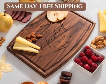 Engraved Wood Cutting Board, Personalized Wedding Gift, Custom Engraved Cutting Board, Anniversary Gift for Her, Wedding gift for Couple