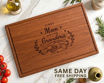 Primer regalo para abuela, tabla de cortar personalizada, regalo para el Día de los Abuelos, regalo para abuela primeriza, regalo personalizado para Nana Gigi Mimi, regalo de inauguración de casa