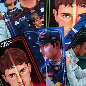 Formule 1-tarotafdrukken | Charles | Fernando | Lewis Hamilton | Nico | Michael Schumacher | Markeer | Sebastiaan | Senna | Maximaal | Daniël |