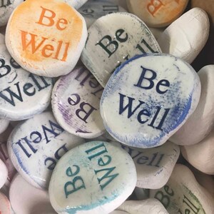 Be Well Worry Stones, Inspirational Word Stones, Rocks