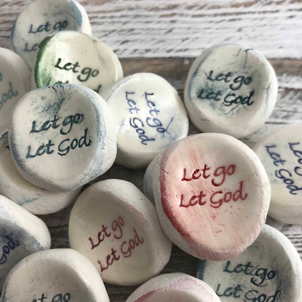 Let Go, Let God|   Worry Stones, Inspirational Word Stones, Rocks 1-1000 Qty. {other words available}