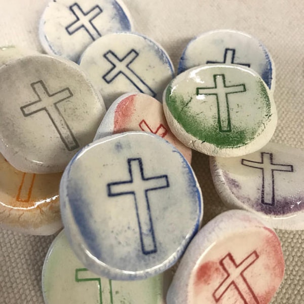 CROSS Worry Stones, Inspirational Word Stones, Rocks