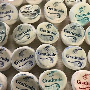 GRATITUDE Worry Stones, Inspirational Word Stones, Rocks