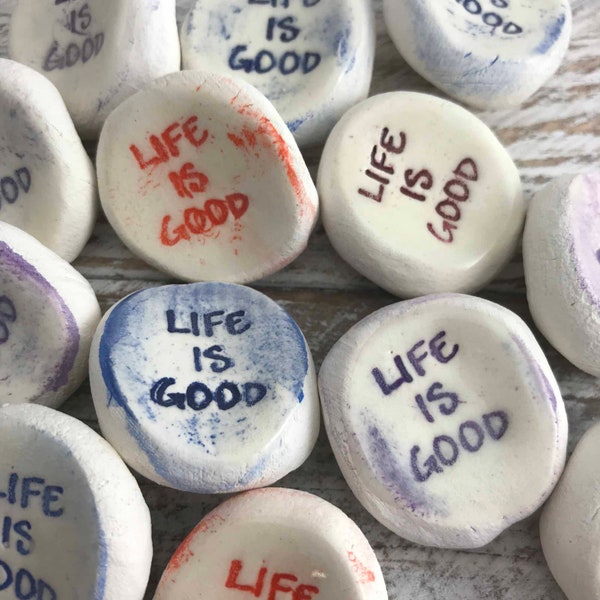 Life is Good  | Worry Stones, Inspirational Word Stones, Rocks 1-1000 Qty. {other words available}