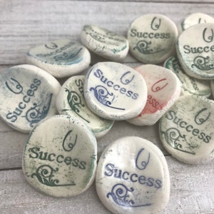 SUCCESS Worry Stones, Inspirational Word Stones, Rocks