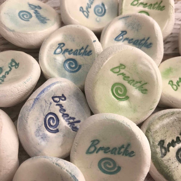 BREATHE Stones |  Worry Stones, Inspirational Word Stones, Rocks {other words available} 1-1000 Qty.