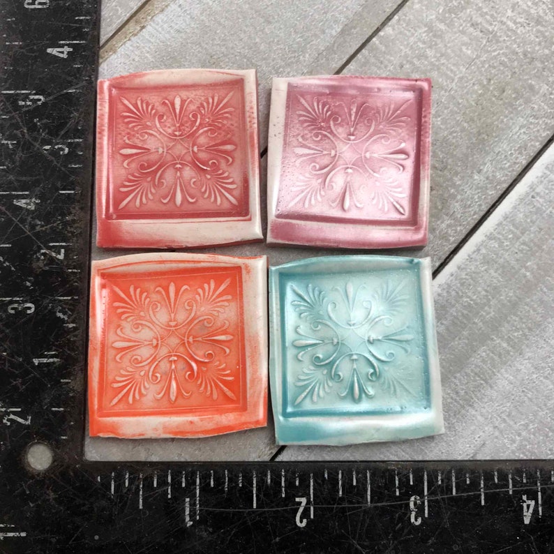 Unique floral Mosaic Tiles Square 4 DESIGN Pattern Mosaic Tiles Pretty and Dainty