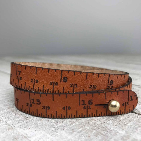 tape measure bracelet leather