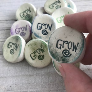 GROW  Worry Stones, Inspirational Word Stones, Rocks (1-1000) other words available