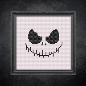 Film Charakter Inspiriert Halloween Schädel Digitales Kreuzstichmuster PDF Printable Download