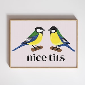 Onbeleefd grappig mooie tieten Cross Stitch patroon afdrukbare PDF downloaden