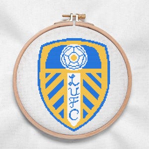 Football Fan White Rose Motif Digital Cross Stitch Pattern Download