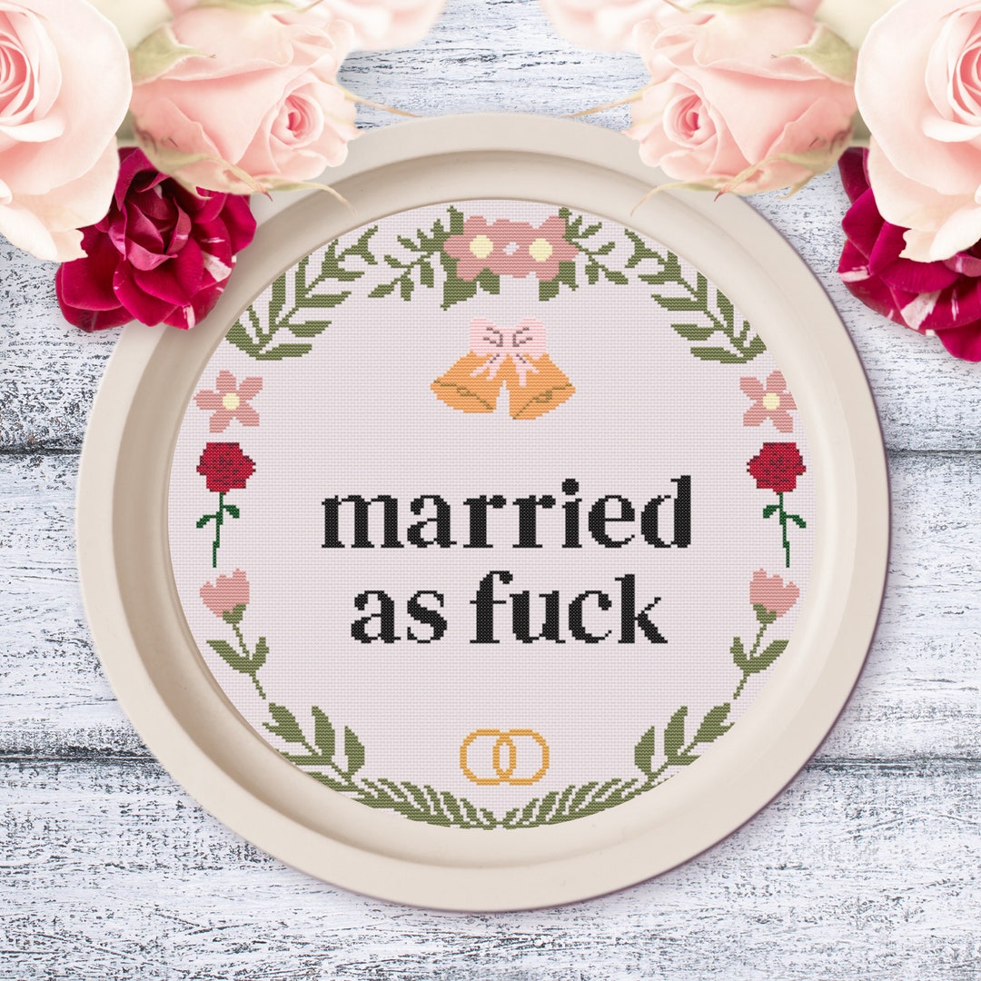 Getting Married Rude Funny Rude Wedding Just Married Cross Stitch Digital Printable PDF ...
