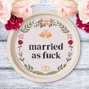 Funny Rude Wedding Just Married Cross Stitch Digital Printable PDF Download