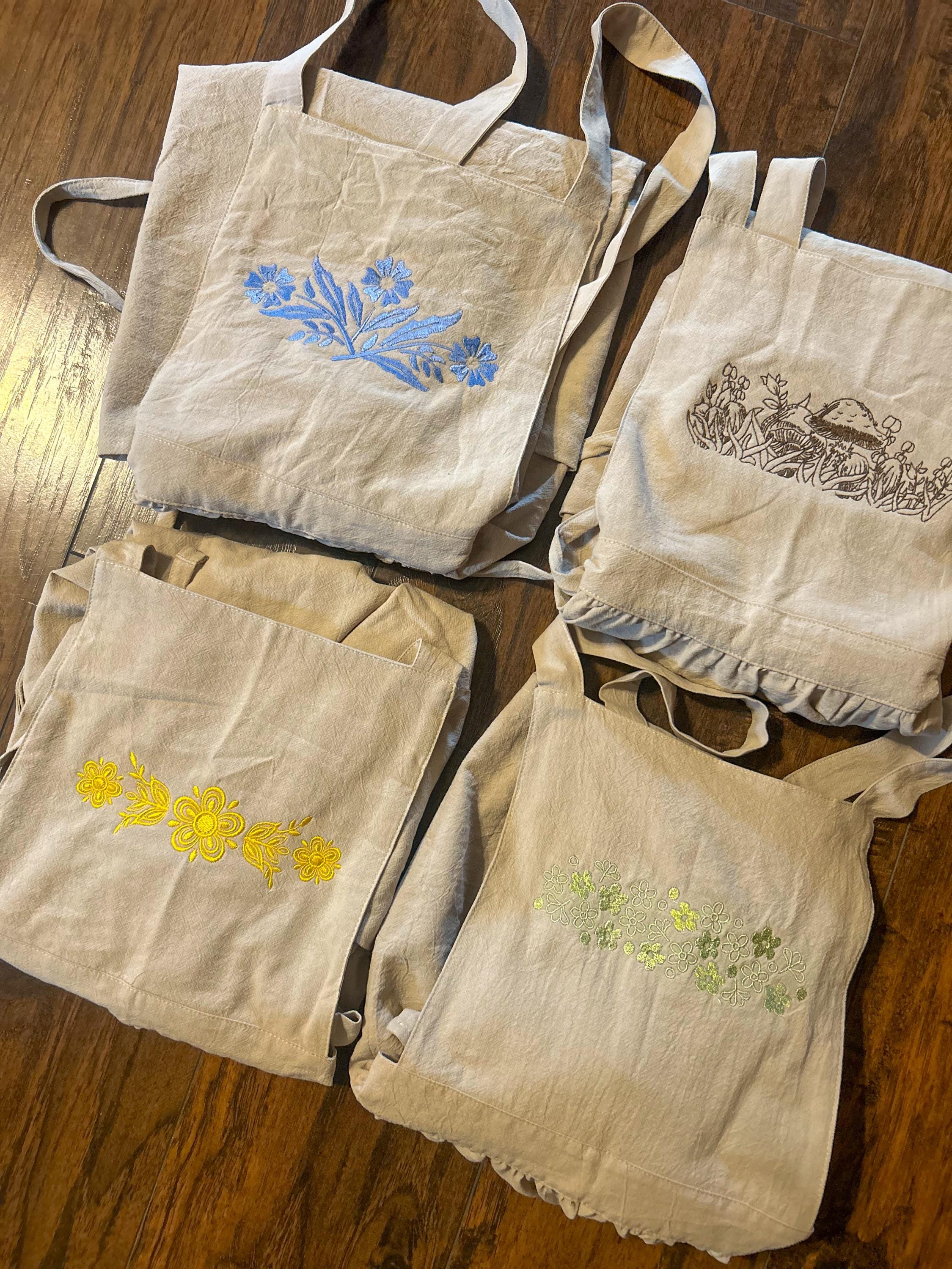 Custom Pyrex and Corning Ware Embroidered Apron, Beige Apron, Vintage ...