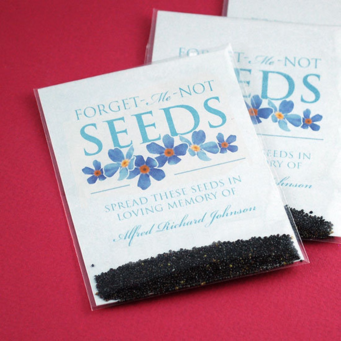 25 Me Not Seed Packet Memorial Favors Personalized Etsy