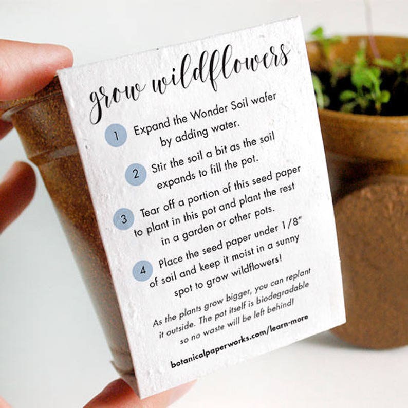 12 Wildflower Planting Kit Wedding Favors Seed Starter Kit Etsy