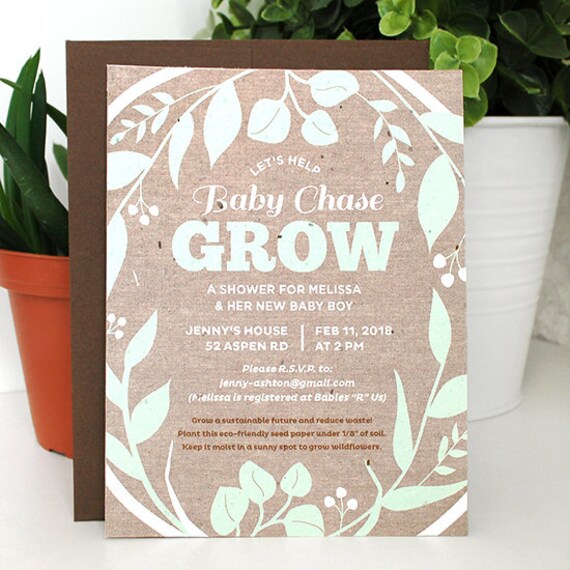 eco friendly baby shower invitations