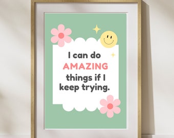 Amazing | Office Decor, Therapy Office, School Counsellor, CBT DBT Therapy, Counselling Poster, Anxiety Relief, Growth mindset, Teaching