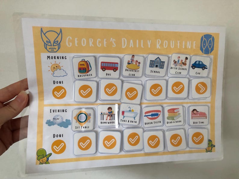 My Daily Routine Chart, Personalised Kids Daily Routine Chart ...