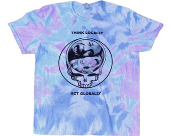 Think Local Act Global Tee Purple Sticky Punch Variant