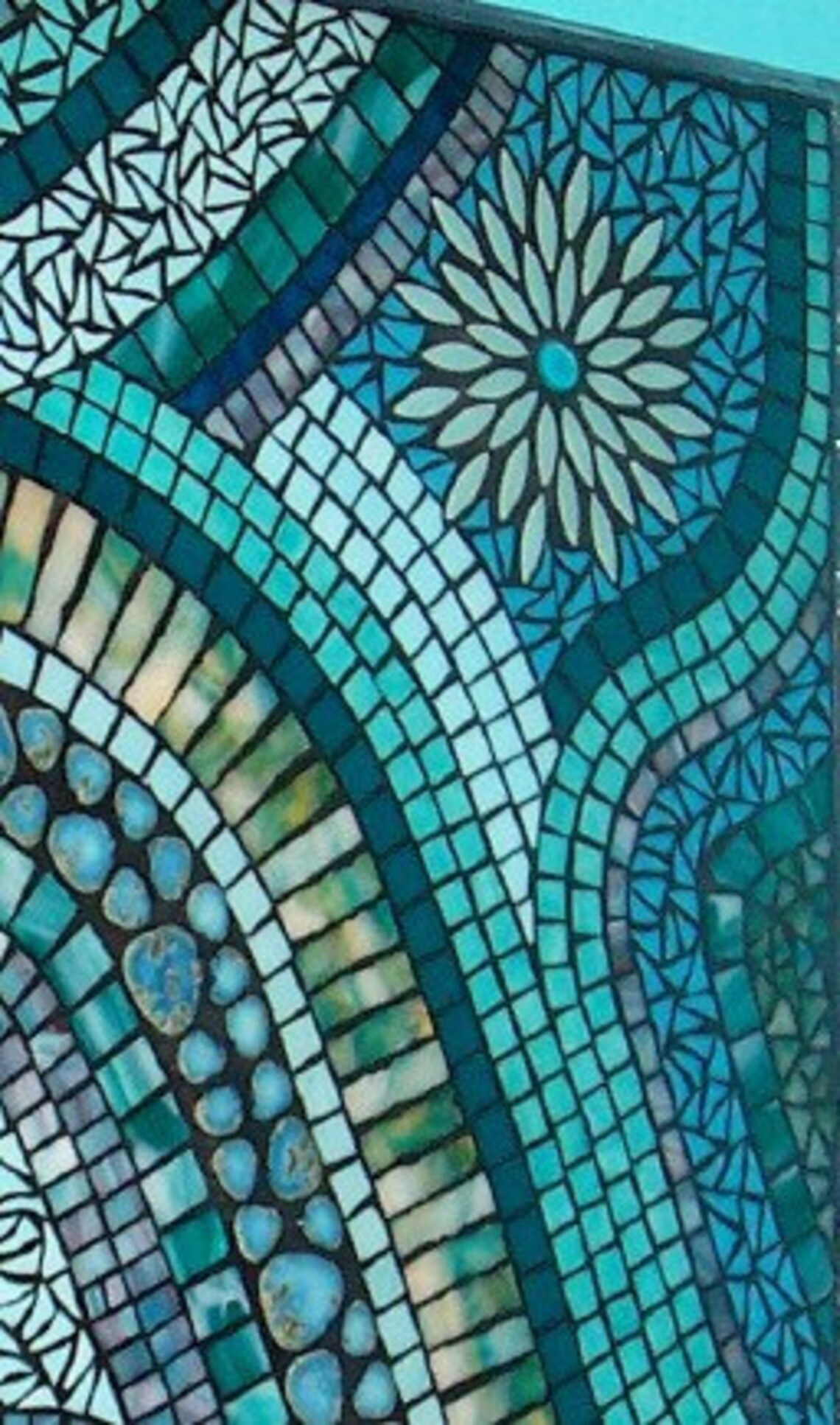 Mixed Media Stained Glass Mosaic Wall Art Etsy