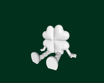 Plik STL 3D Flexi Shamrock: Wydruk koniczynki szczęścia (pobranie cyfrowe)