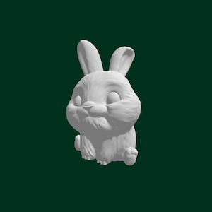 3D Cute Rabbit STL File, 3D Print File, 3D Printing, Cute Rabit Decor With STL File, Gift For Childreen, 3D Print Model, Digital Dowload
