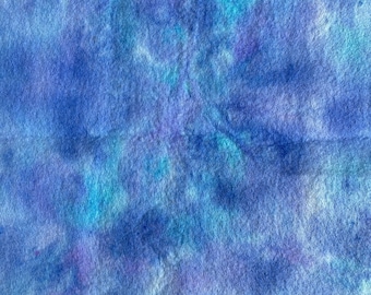 Pure Wool Felt hand painted in blue watery tones ~ various sizes available