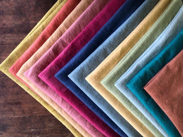 Organic Plant-Dyed Wool Felt Sheets (Spring)