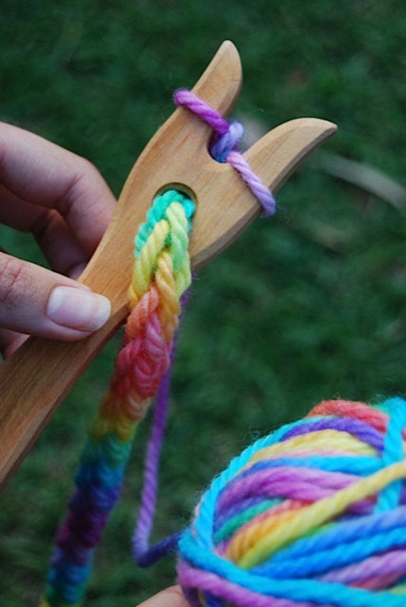 Knitting Fork Wooden Knitting Fork with Hand Painted Rainbow Etsy