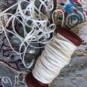 White Silk Rolled Cord - Gift Wrapping - Macrame Silk - Rolled Silk Cord - Silk Cord - Pure Silk - Pure Silk Cord - Jewellery Silk - Sewing
