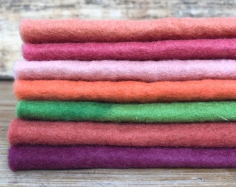Hand dyed wool felt inspired by the Australian Bush ~ 7 piece packs or individual colours
