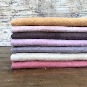 hand dyed pure wool felt ~ Earthy tones 7 piece packs or individual colours