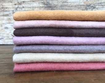 hand dyed pure wool felt ~ Earthy tones 7 piece packs or individual colours