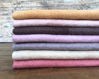 handgeverfd puur wolvilt ~ Aardse tinten: 7-delige verpakkingen of individuele kleuren