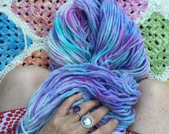 Hand Painted Yarn - Hand Painted Wool - 16ply - Colourful Wool - Blue - Purple - Magenta -  Knitting - Weaving Yarn - Crochet Wool - Wool