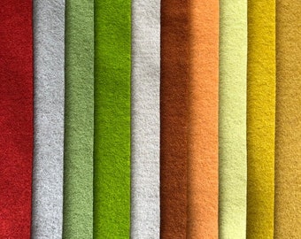 Wool Felt- Commercially Dyed Wool Felt - Earthy Tones Felt - Steiner Craft - Kids Craft - Sewing Fabric - Embroidery Fabric - Felt ~ Quality