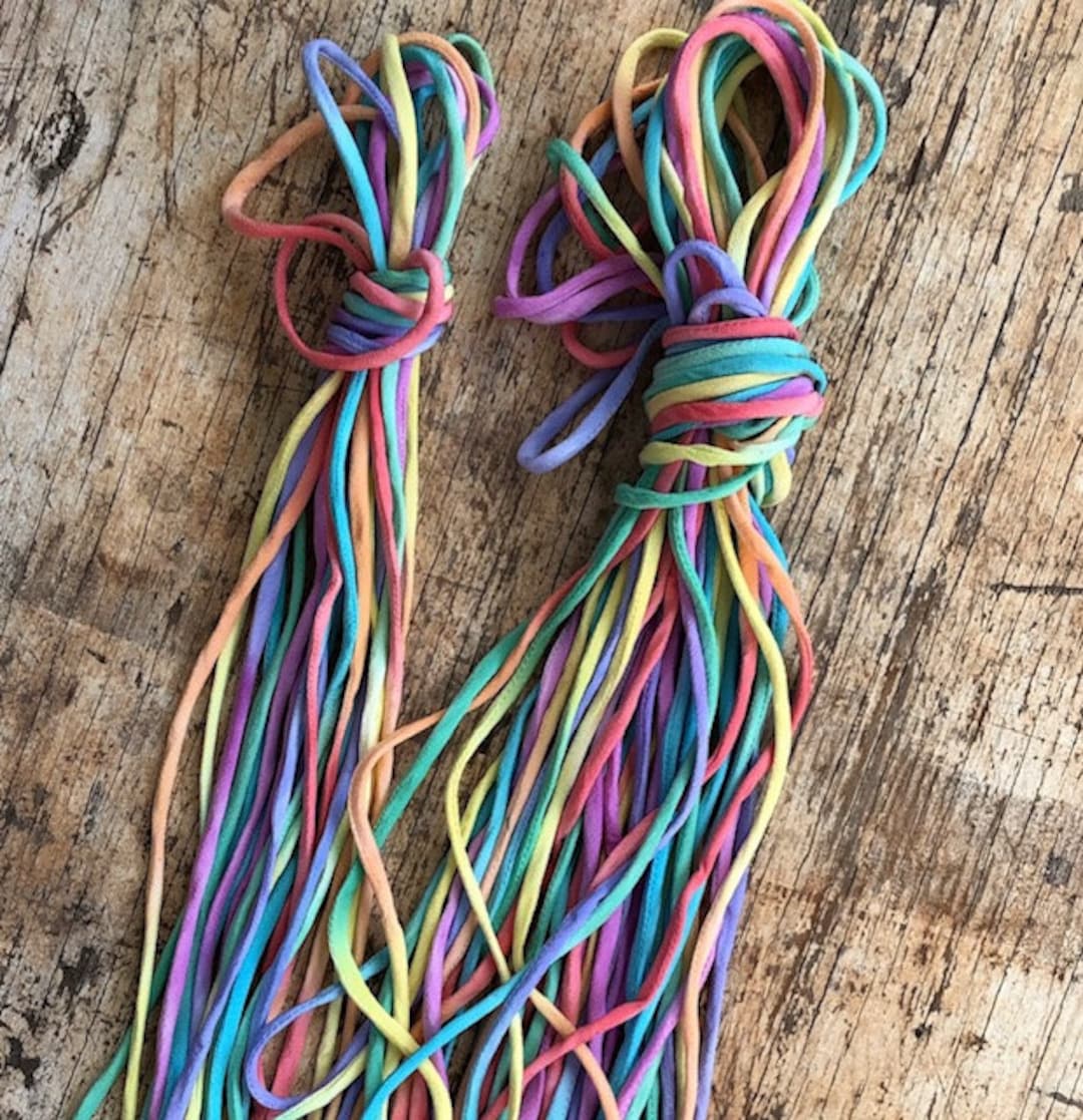 Hand Painted Pure Silk Rolled Silk Cord in Rainbow Colours Etsy