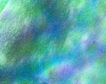 Hand Painted  Pure Wool Felt in Mermaid tones ~ various sizes available