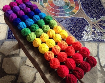 12 x pure wool 50gm balls individual rainbow colours perfect for beginner knitter