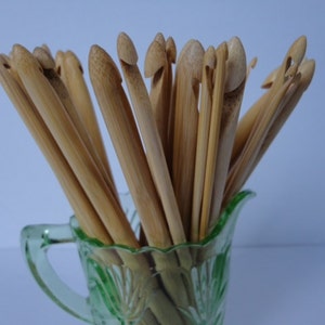 Bamboo Crochet Hooks in various sizes from 3mm to 10mm or all 8 image 1